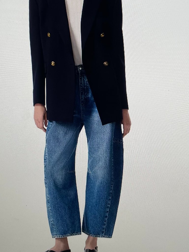 Rag & Bone The Charlie High-Rise Barrel Womens Jeans 29 Rigid Denim